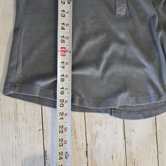 Pilcro Anthropologie The Andie Ribbed Henley Top L Plaid Smocked Pleated Whimsyg - Picture 7 of 9